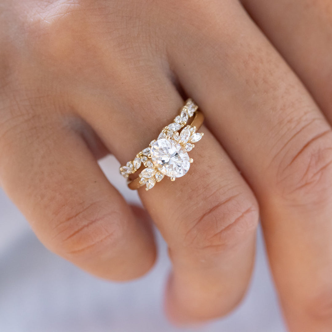 1.93CT Oval Cut Moissanite Engagement Ring
