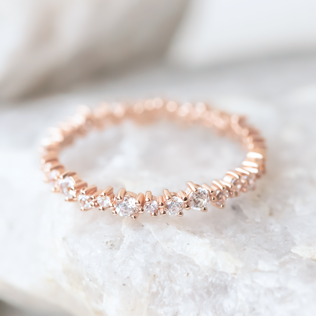 Round Brilliant Cut Full  Eternity Wedding Band