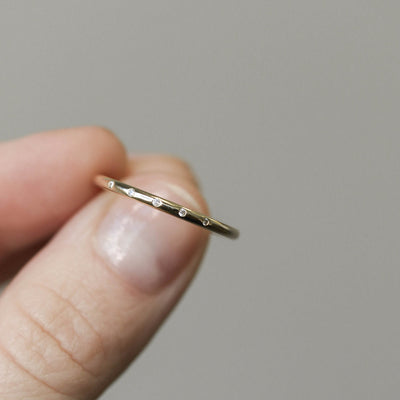 0.03ct Round Cut Unique Solitaire Moissanite Diamond Wedding Band