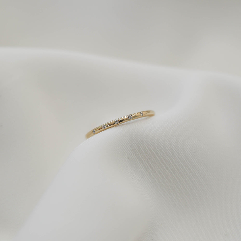 0.03ct Round Cut Unique Solitaire Moissanite Diamond Wedding Band