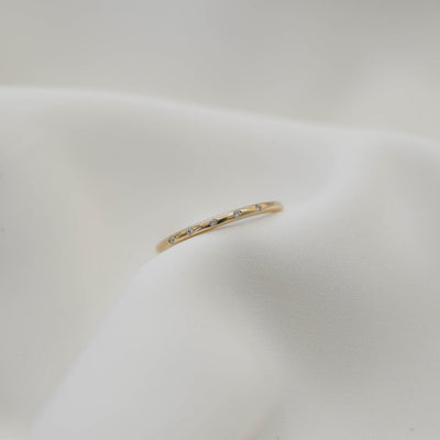 0.03ct Round Cut Unique Solitaire Moissanite Diamond Wedding Band