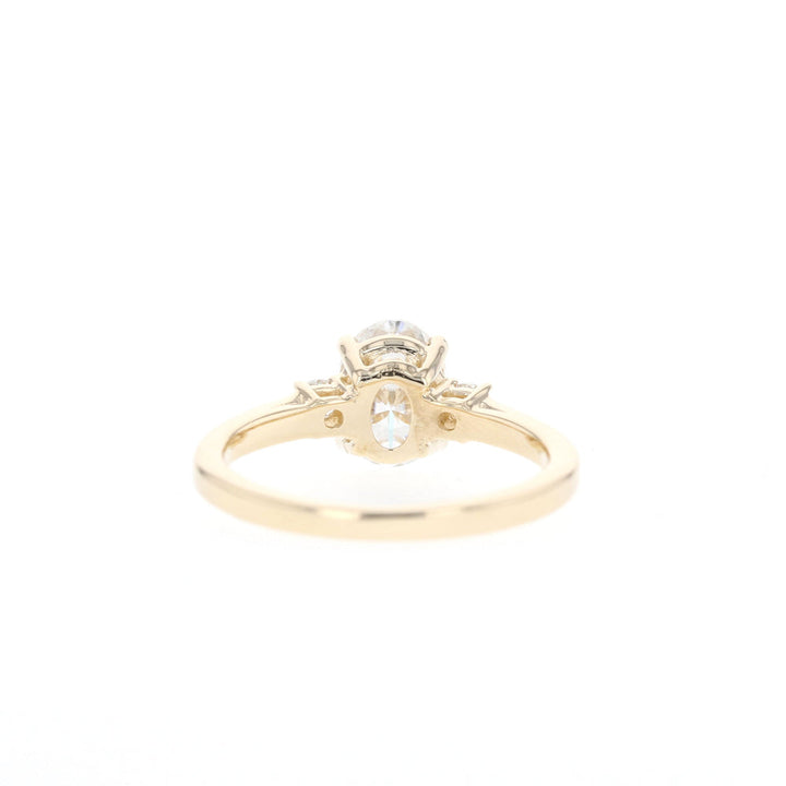 1.20CT Oval Moissanite Three Stone Diamond Engagement Ring