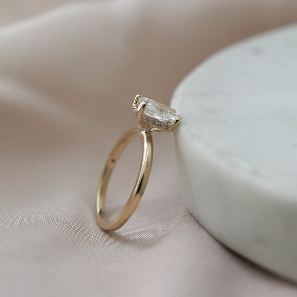 1.70CT Radiant Cut Hidden Halo Moissanite Diamond Engagement Ring