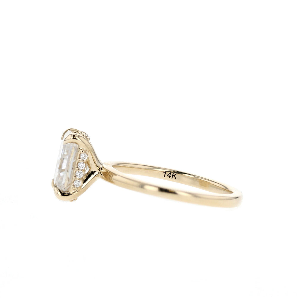 1.70CT Radiant Cut Hidden Halo Moissanite Diamond Engagement Ring