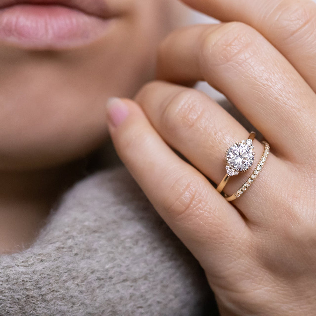 1.50ct-2.50ct Round Cut Vintage Inspired Moissanite Diamond Engagement Ring