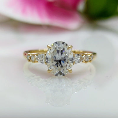 2.0ct Oval Cut Diamond Moissanite Engagement Ring