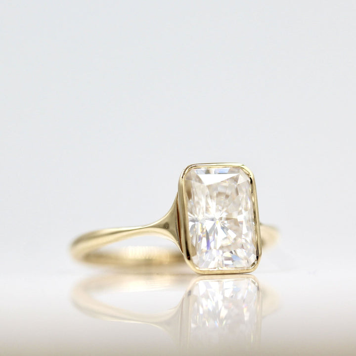 2.0ct Radiant Cut Solitaire Moissanite Diamond Engagement Ring