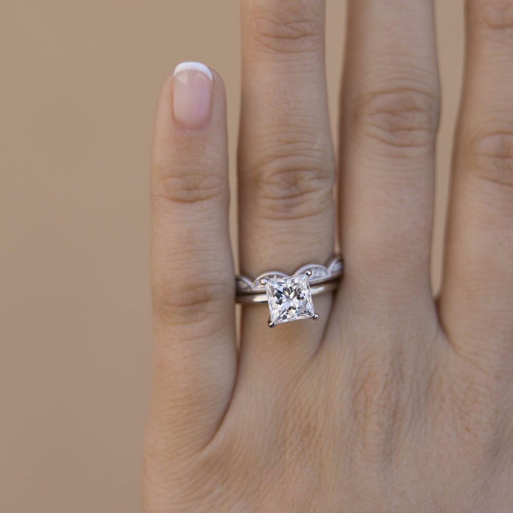 0.12ct Round Brilliant Cut Moissanite Unique Eternity Diamond Wedding Band