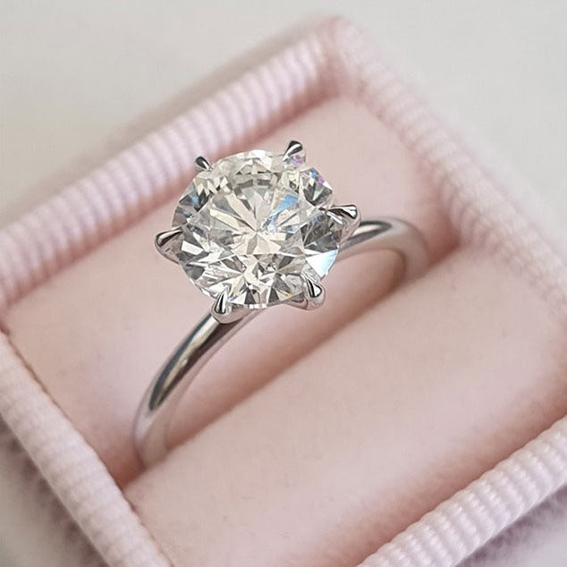  1.50ct Round Brilliant Cut Solitaire Moissanite 14K Gold Diamond Engagement Ring