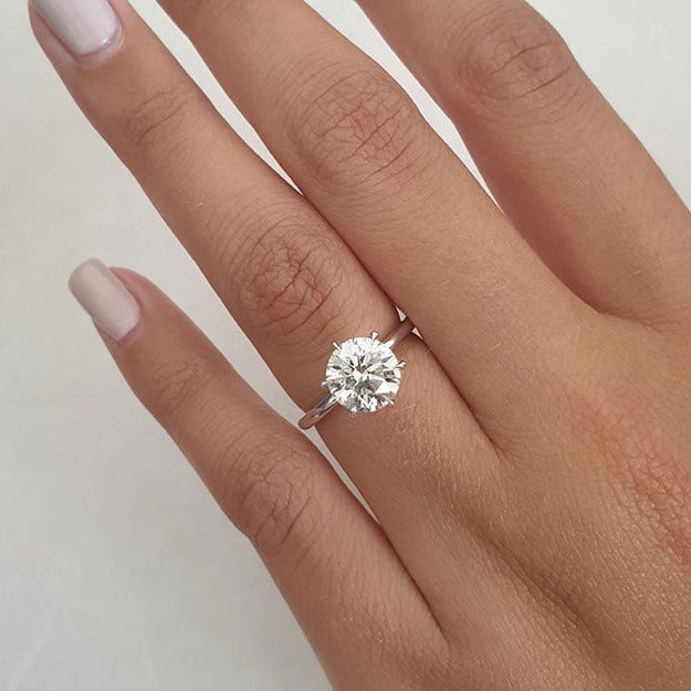  1.50ct Round Brilliant Cut Solitaire Moissanite 14K Gold Diamond Engagement Ring