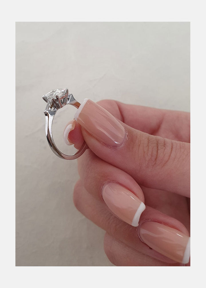 Radiant Cut Three Stone Diamond Engagement Ring 14K Yellow Gold