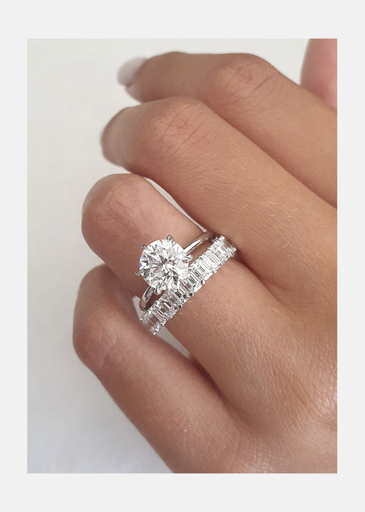  1.50ct Round Brilliant Cut Solitaire Moissanite 14K Gold Diamond Engagement Ring