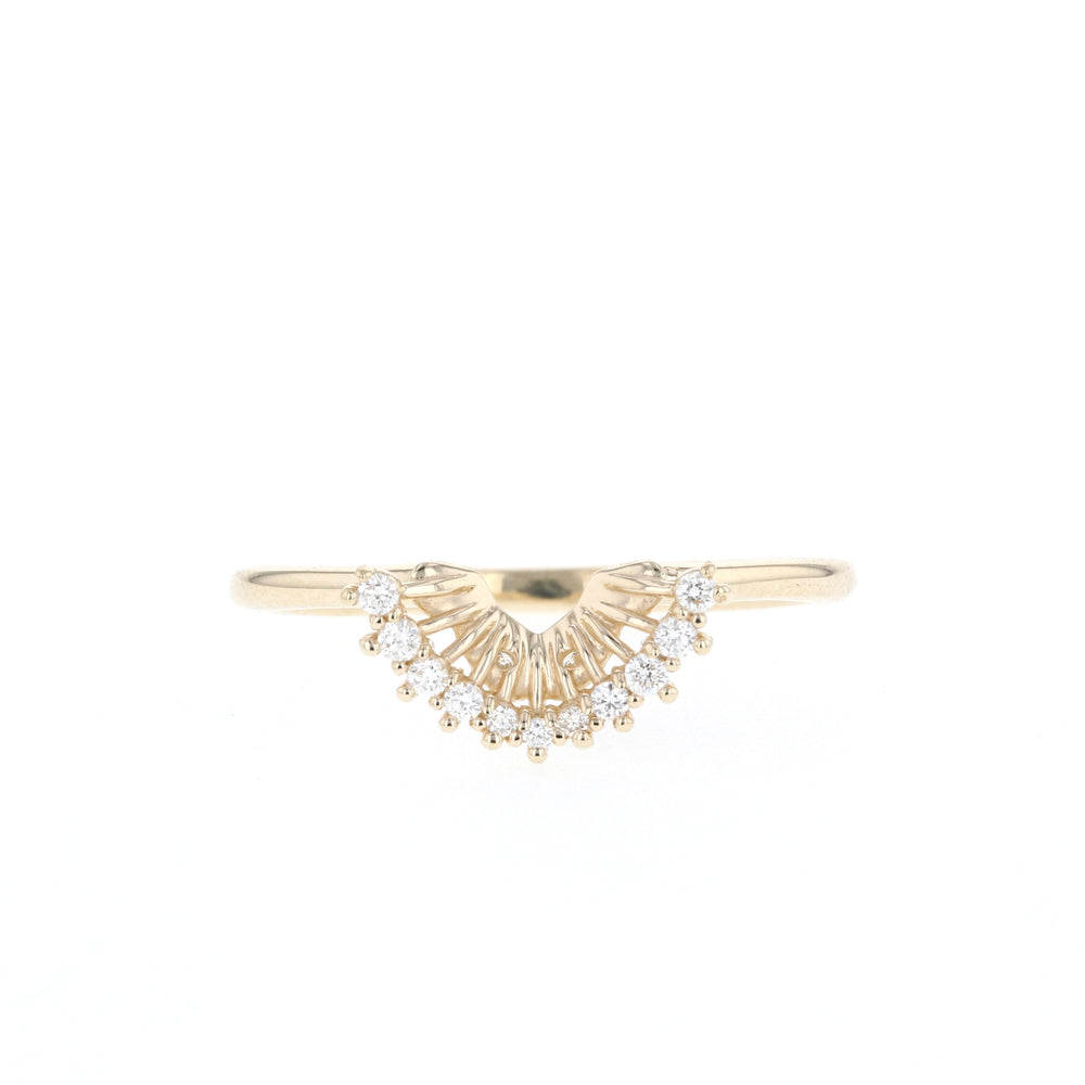 0.08ct Round brilliant Moissanite Unique Curve Diamond Wedding Band