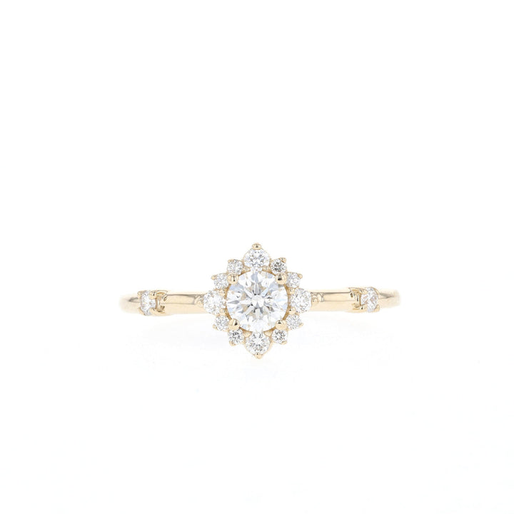 0.25ct Round Cut Halo Moissanite Diamond Engagement Ring