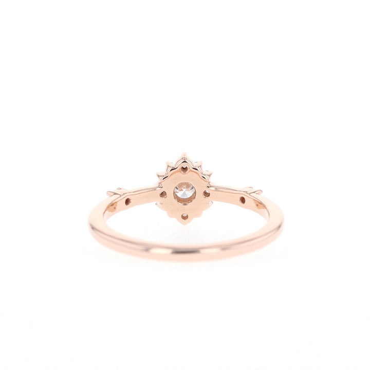 0.25ct Round Cut Halo Moissanite Diamond Engagement Ring