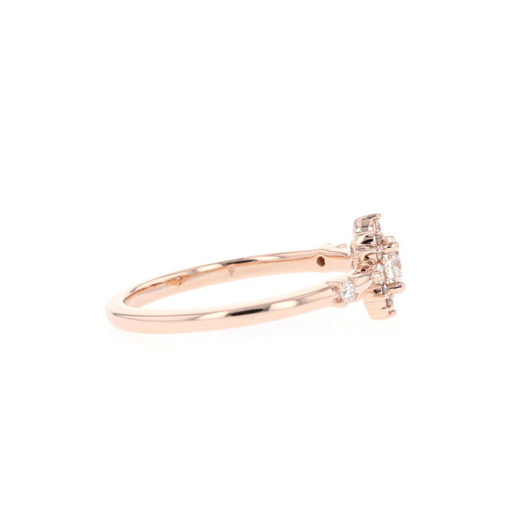 0.25ct Round Cut Halo Moissanite Diamond Engagement Ring