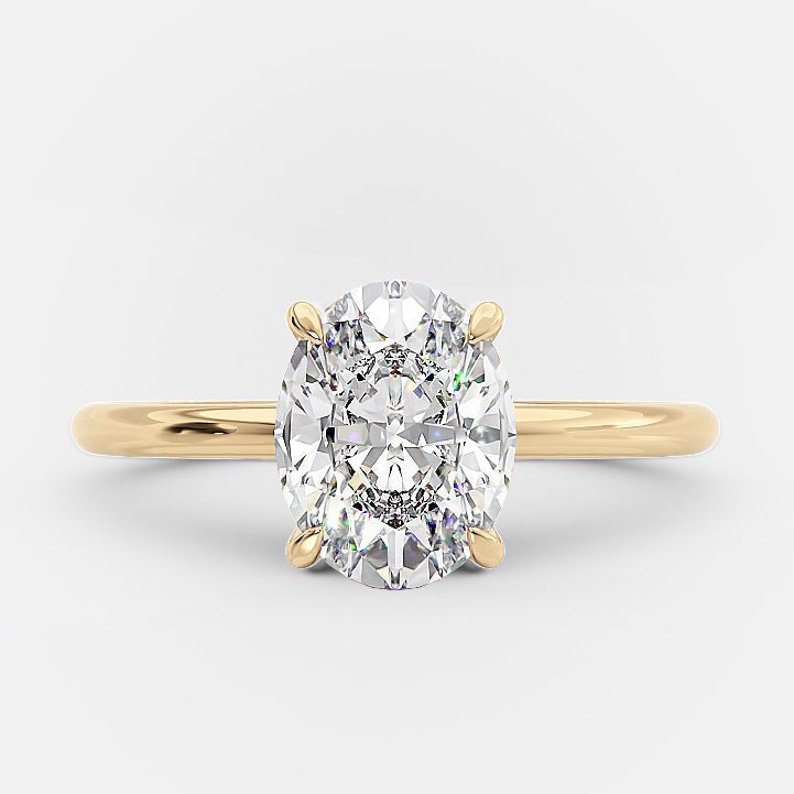 1.50ct Oval Cut Moissanite Solitaire Diamond Engagement Ring