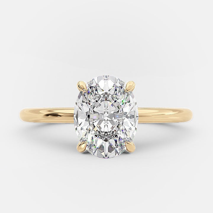1.50ct Oval Cut Moissanite Solitaire Diamond Engagement Ring