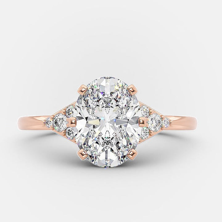 1.50ct Oval Cut Moissanite Diamond Three Stone Engagement Ring