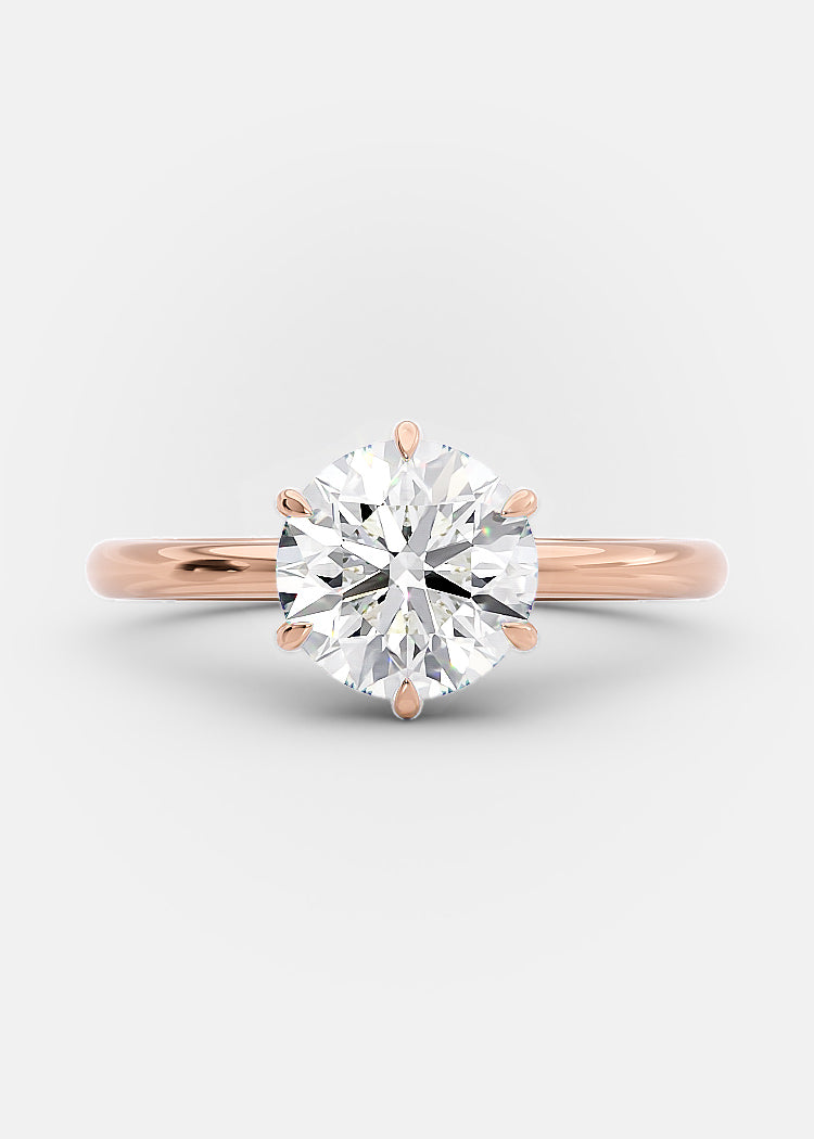 1.51ct Round Brilliant Cut Moissanite 14K Rose Gold Engagement Ring