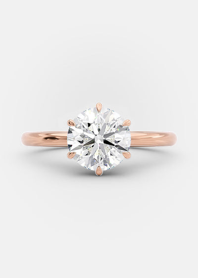1.51ct Round Brilliant Cut Moissanite 14K Rose Gold Engagement Ring