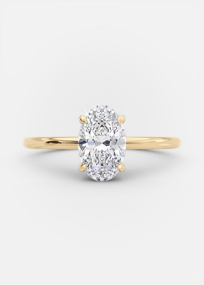 1.70ct Oval Moissanite Solitaire Diamond Engagement Ring