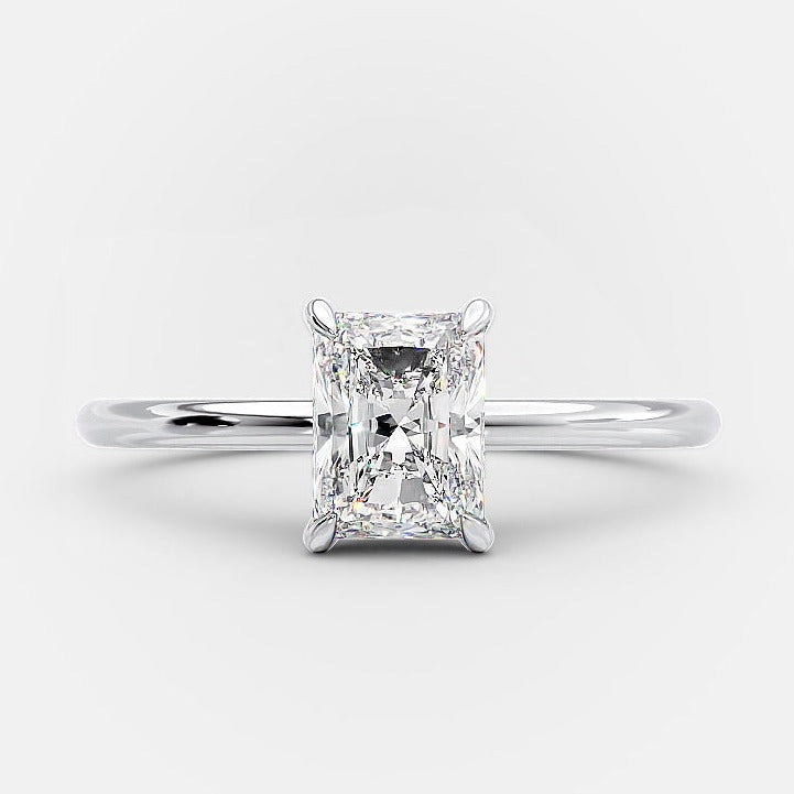 1.0ct Radiant Cut Moissanite Solitaire Diamond Engagement Ring
