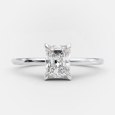 1.0ct Radiant Cut Moissanite Solitaire Diamond Engagement Ring