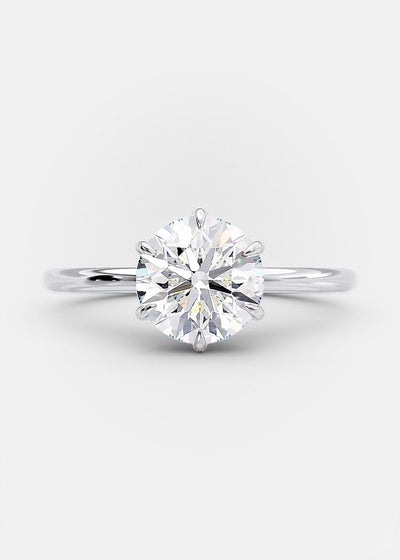  1.50ct Round Brilliant Cut Solitaire Moissanite 14K Gold Diamond Engagement Ring