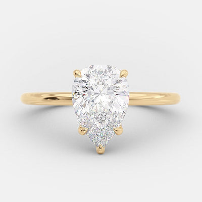 1.31ct Pear Cut Solitaire Moissanite Diamond Engagement Ring