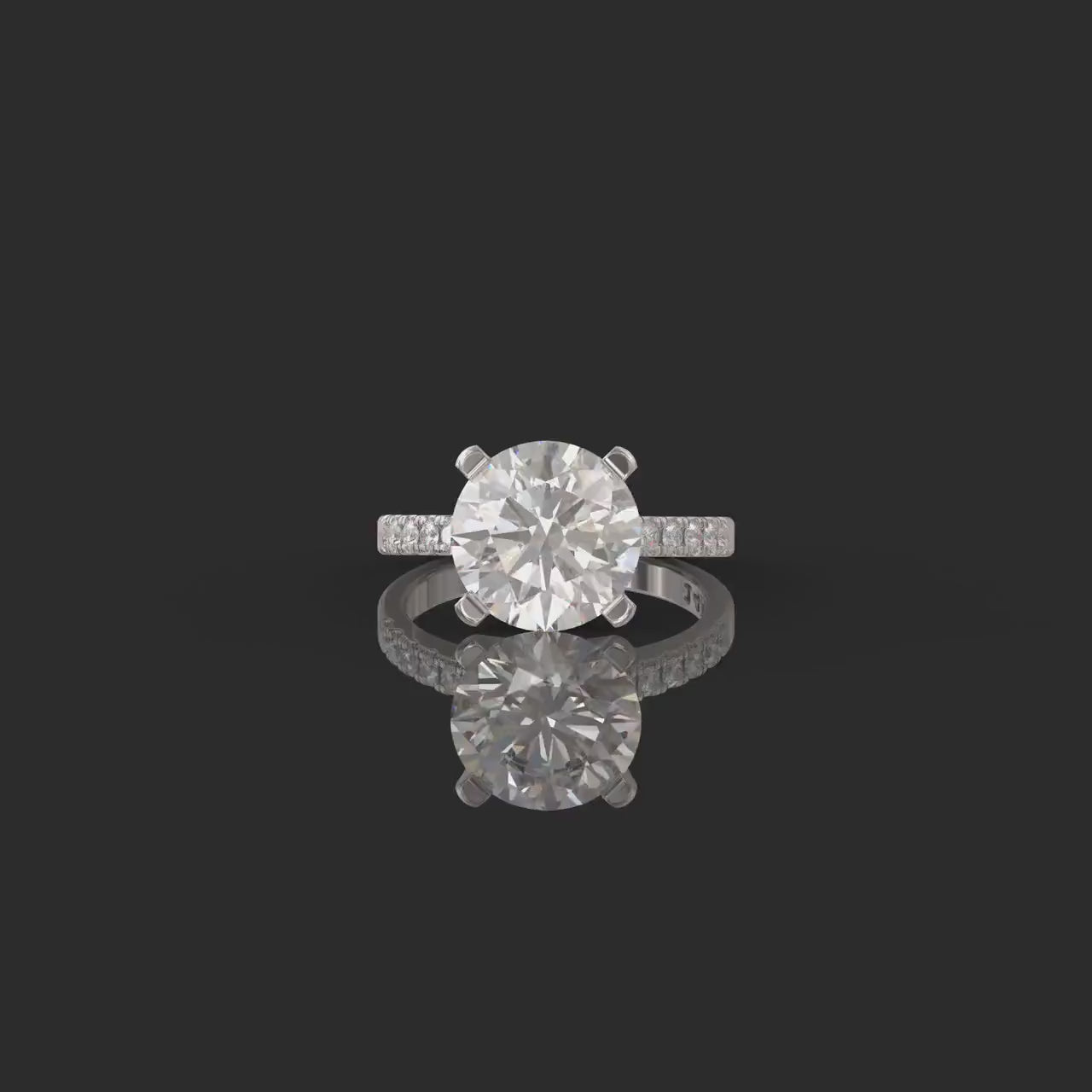 4CT Round Brilliant Diamond Moissanite Engagement Ring