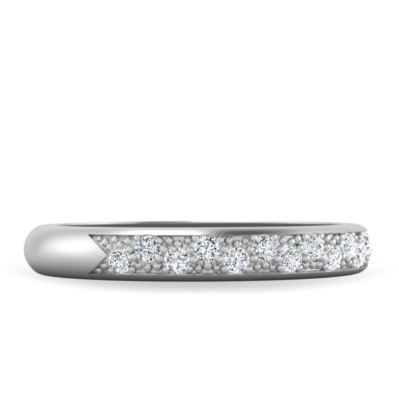 Round Brilliant  Cut Half Eternity Wedding Band