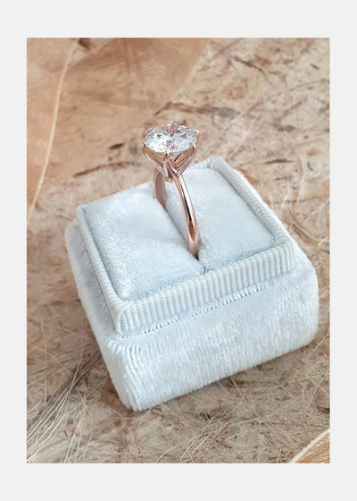 1.51ct Round Brilliant Cut Moissanite 14K Rose Gold Engagement Ring