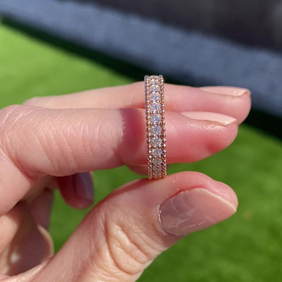 4mm Round Brilliant Diamond Moissanite Wedding Ring