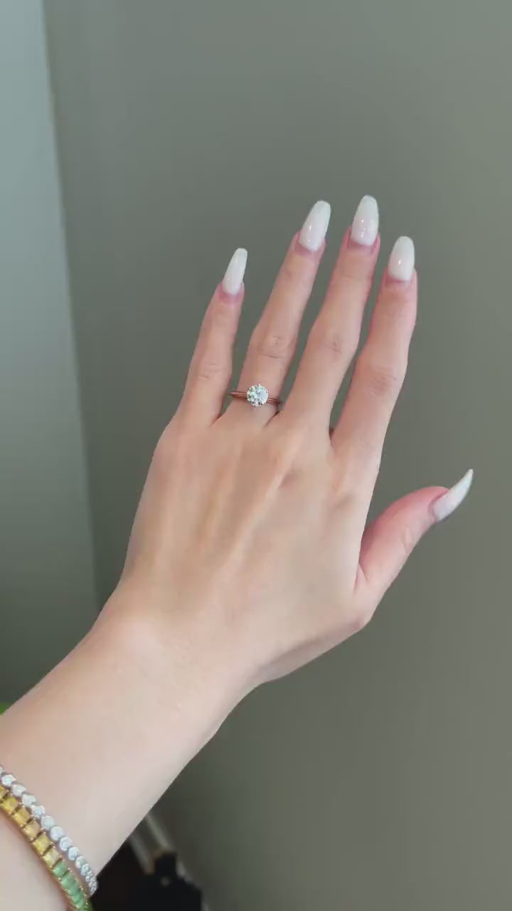 Round Solitaire Diamond Moissanite Engagement Ring