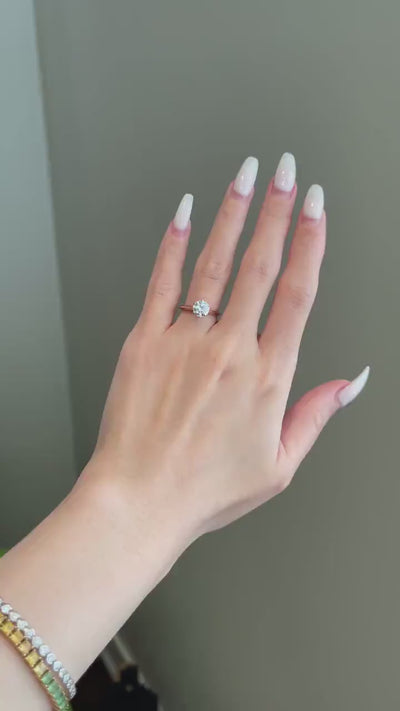 Round Solitaire Diamond Moissanite Engagement Ring