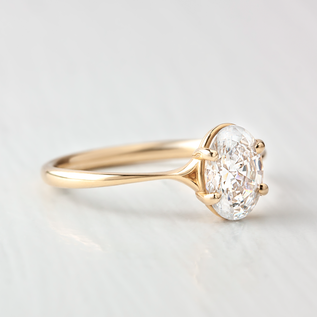 2.72CT Oval Cut 4 Prong Solitaire Moissanite Engagement Ring