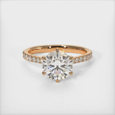 1.50ct Round Brilliant Diamond Hidden Halo Moissanite Engagement Ring