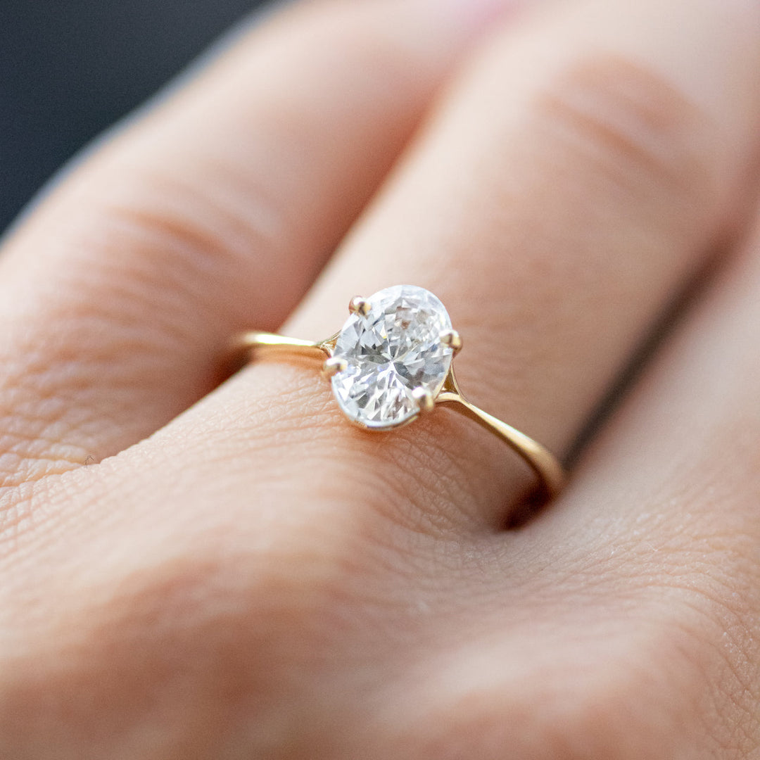 2.72 CT Oval Cut Moissanite Engagement Ring