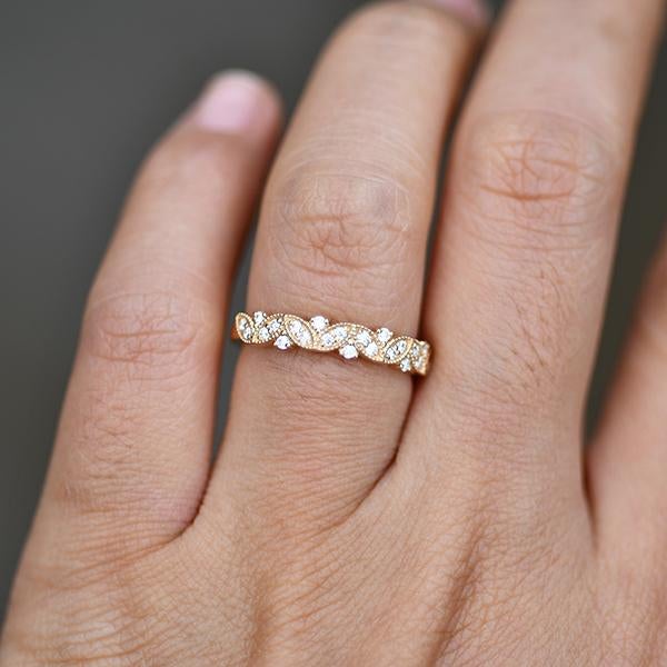 0.39CTW Round Brilliant Cut Moissanite Bridal Stack Wedding Band