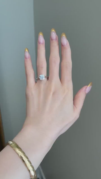 Cushion Diamond Hidden Halo Moissanite Engagement Ring