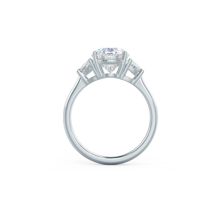 2.25CT Oval Cut Moissanite Half Moon Diamond Engagement Ring