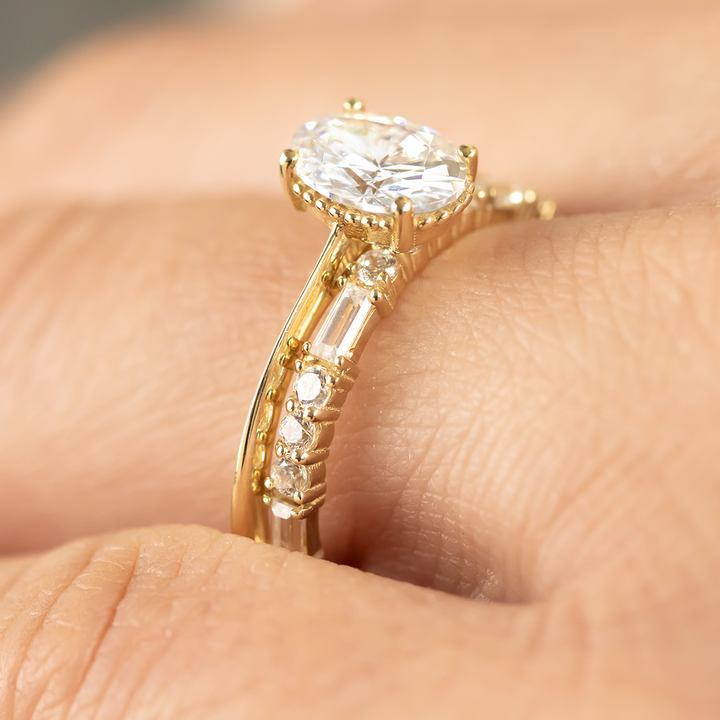 Round and Baguette Cut Full Eternity Wedding Band