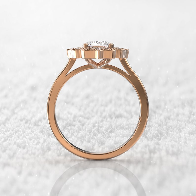 2ct Emerald Cut Diamond Moissanite Engagement Ring