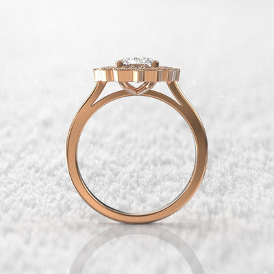 2ct Emerald Cut Diamond Moissanite Engagement Ring