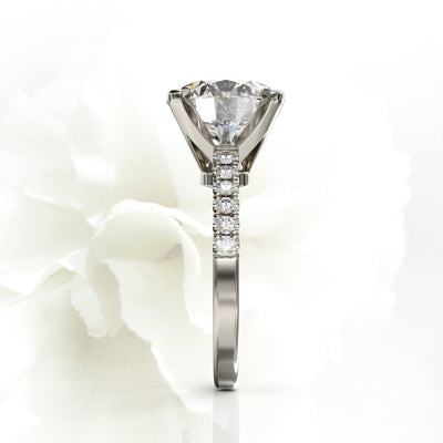 4CT Round Brilliant Diamond Moissanite Engagement Ring