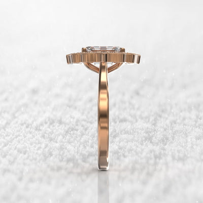 2ct Emerald Cut Diamond Moissanite Engagement Ring