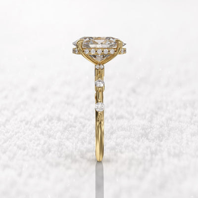 2CT Oval Diamond Moissanite Engagement Ring