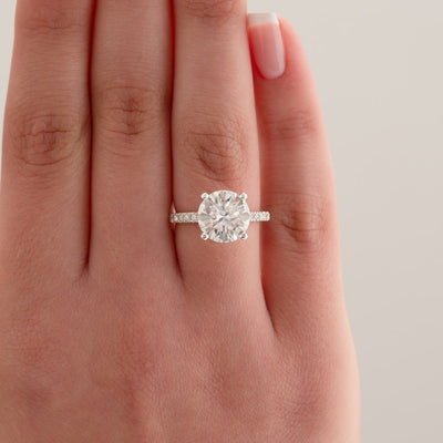 4CT Round Brilliant Diamond Moissanite Engagement Ring