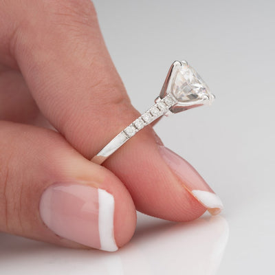 4CT Round Brilliant Diamond Moissanite Engagement Ring